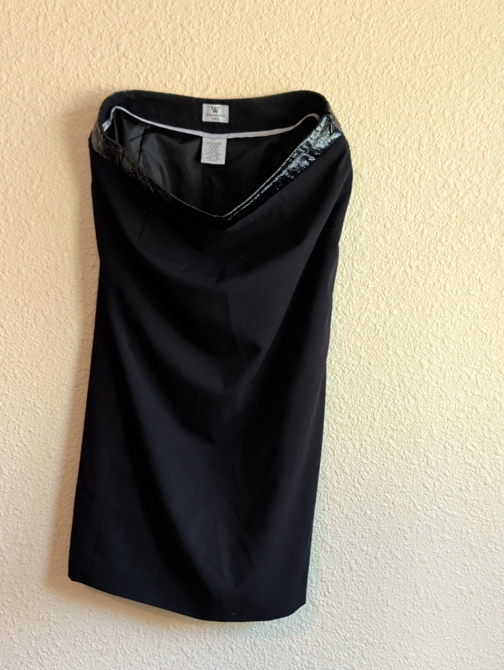 W by Worth Black Pencil Skirt with Shiny Trim